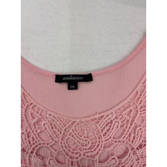 Women’s Ambiance Size 2XL Pink Embroidered Tank Top. - Picture 3 of 4